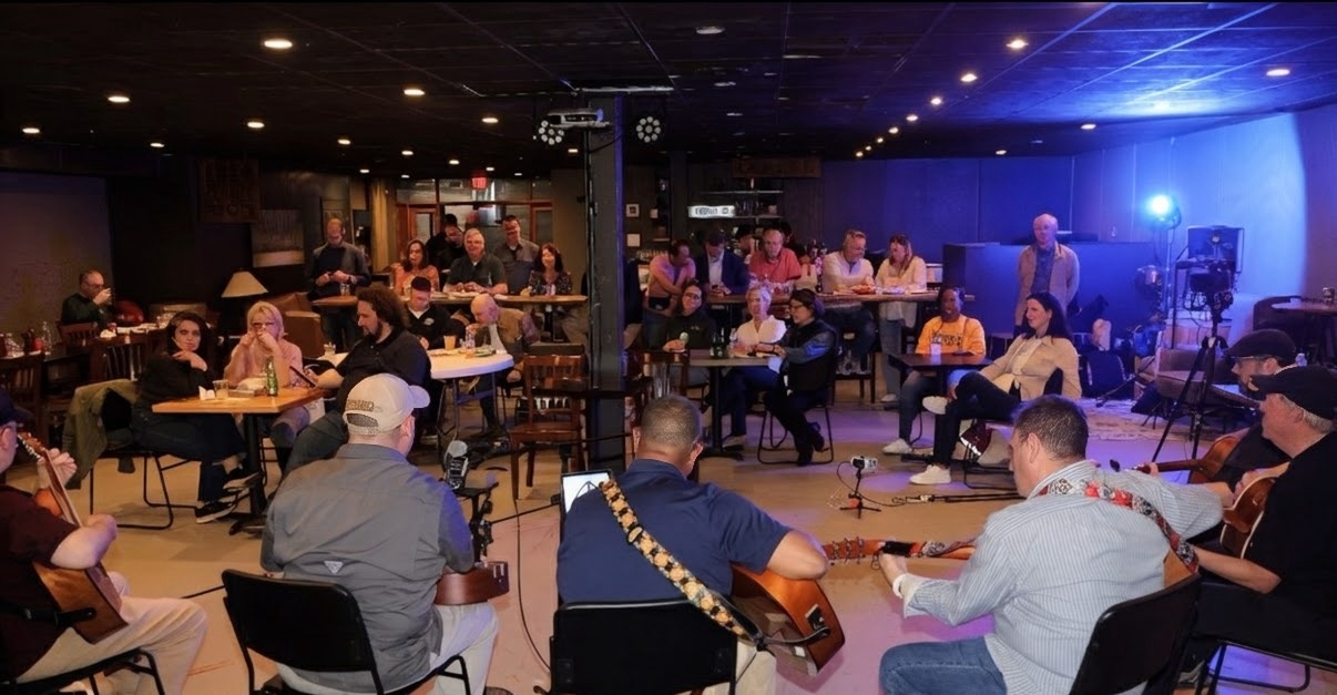 Veterans and community members gathered for an acoustic jam session at The Outpost in Leesburg