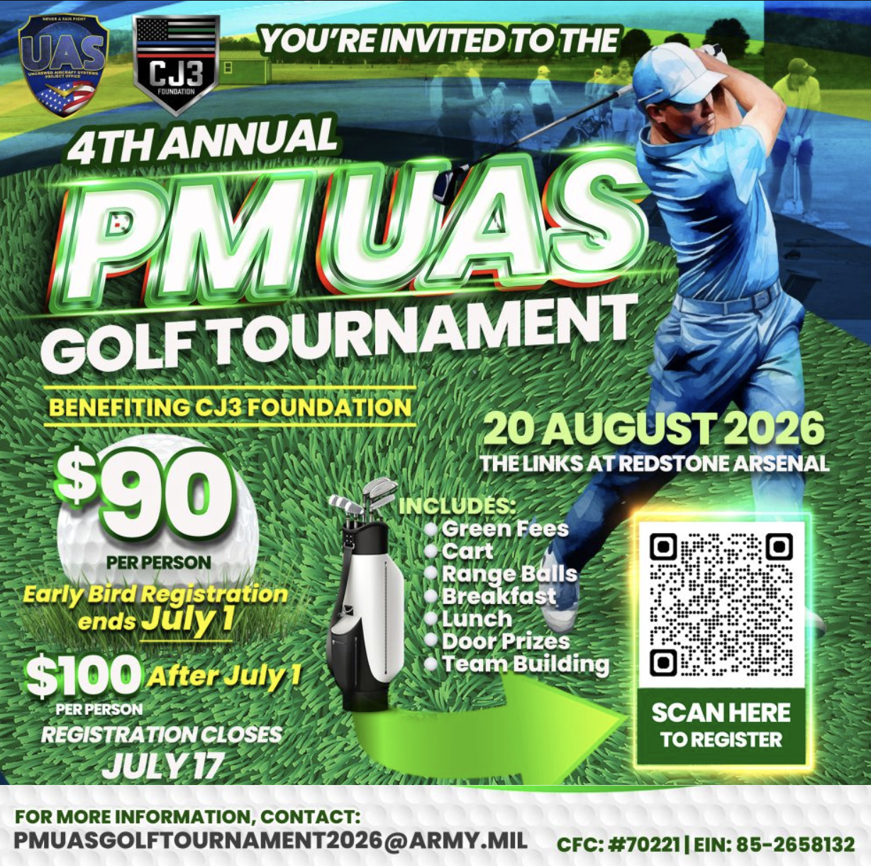 4th Annual PM UAS Golf Tournament — Benefiting CJ3 Foundation